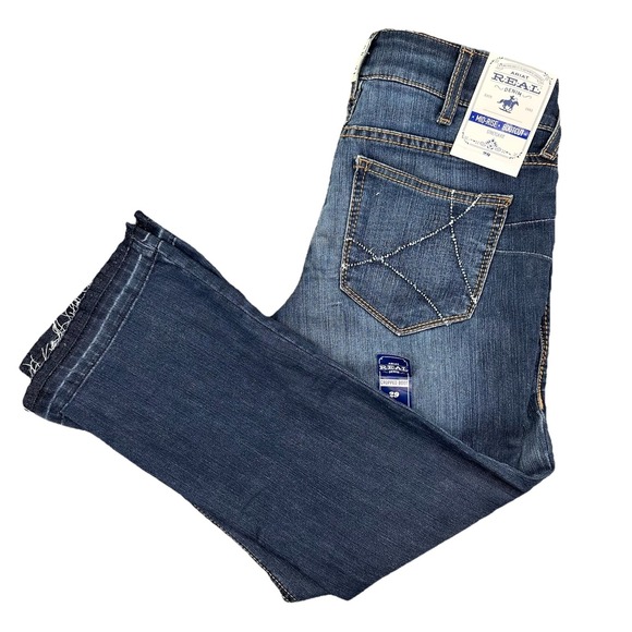 Ariat Real Jeans Women's 29 Blue Bootcut Cropped Mid Rise Cowgirl Western Rodeo - Picture 1 of 9